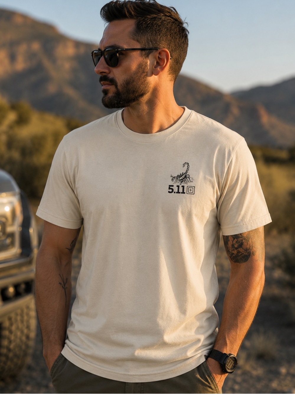 5.11 Tactical Sand Dune Scorpion Graphic T-Shirt Mens XL Always Be Ready NEW NWT